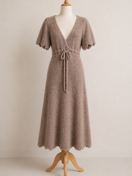 POL Dresses & Skirts - POL Fleece Soft Maxi Dress in Light Taupe Size Small New
